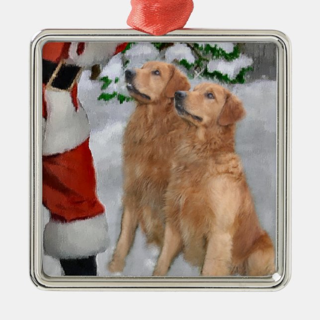 Golden Retriever Cadeaux de Noël Ornement (Devant)