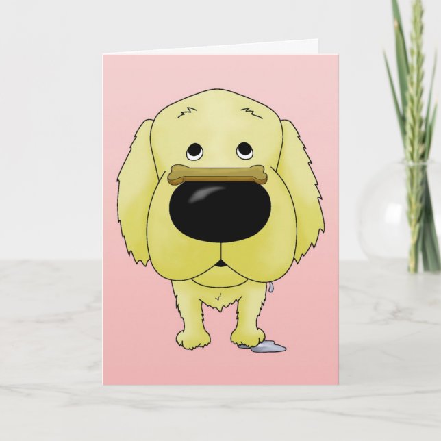 Golden Retriever Carte Saint Valentin (Devant)