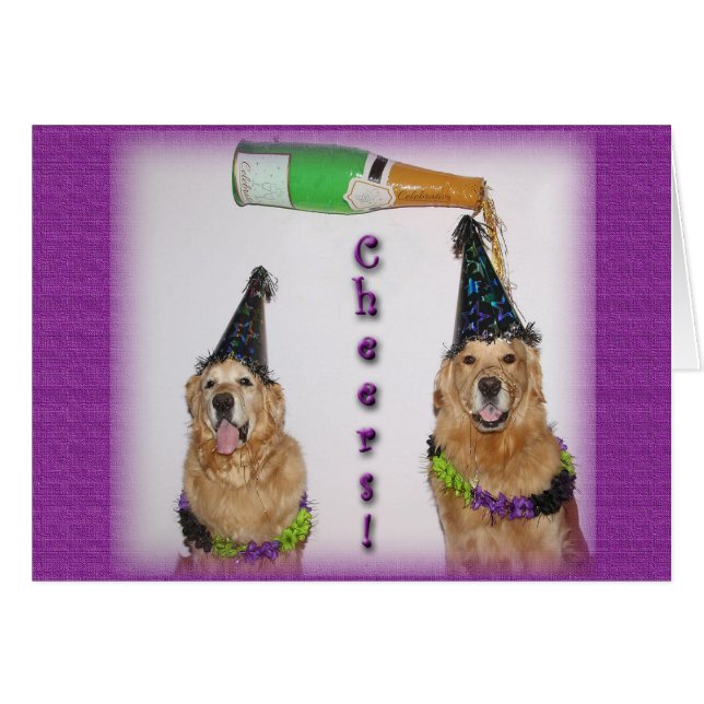 Golden Retriever Champagne New Years (Devant horizontal)