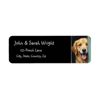 Golden Retriever Chien Étiquette de adresse