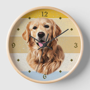 Golden Retriever Chien Rétro horloge coucher de so