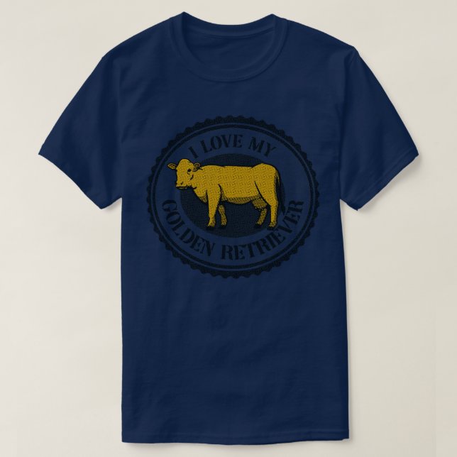 Golden Retriever Cow Funny Tshirt par Tobe Fonseca (Design devant)