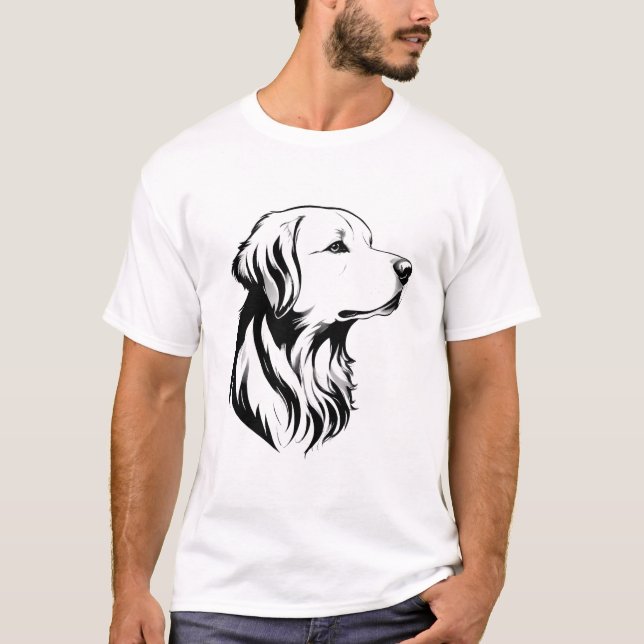 Golden Retriever Dog Portrait Men's T-Shirt (Devant)