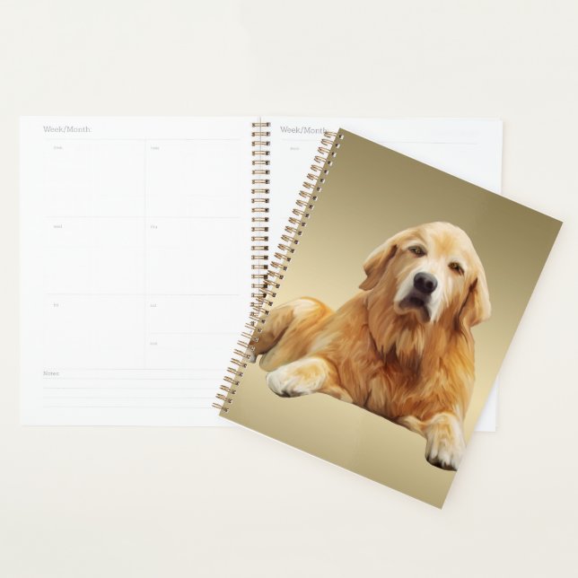 Golden retriever Dog Water Couleur Art Peinture (Devant avec enveloppe)
