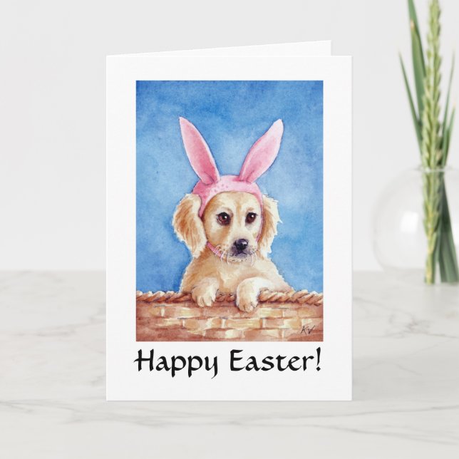 Golden retriever en tant que carte de lapin de (Devant)