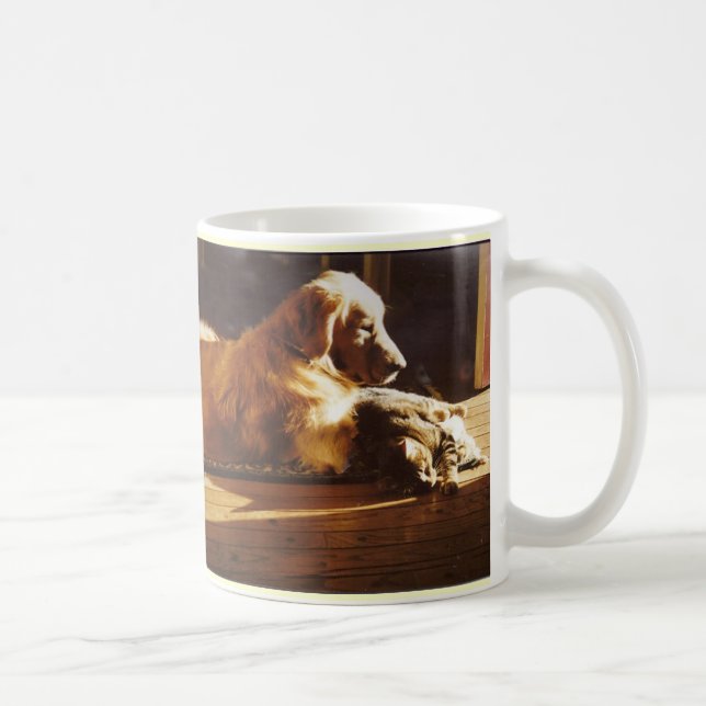 Golden retriever et tasse de maman de chat (Droite)