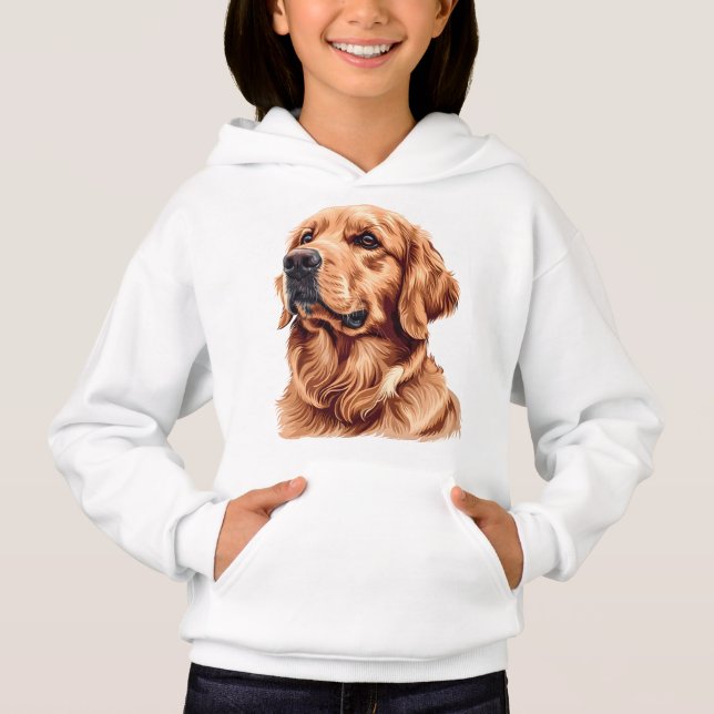 Golden Retriever Girls Sweat - shirt à capuche (Devant)
