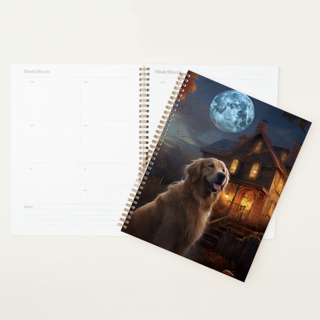 Golden Retriever Halloween Effrayant (Devant avec enveloppe)