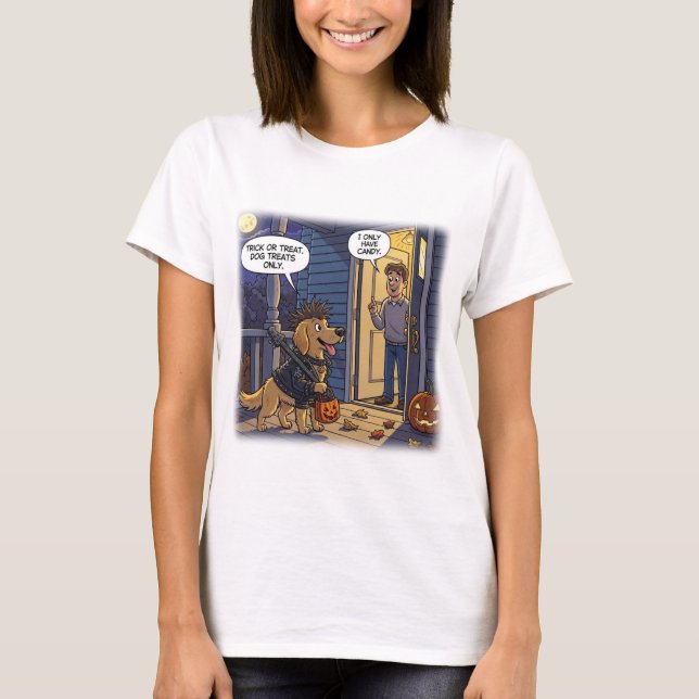 Golden Retriever Halloween T-Shirt Rockstar (Devant)