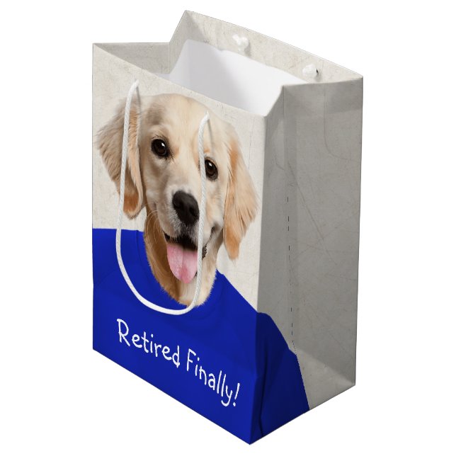 Golden Retriever Humour de retraite Moyenne sac ca (Devant Angle)
