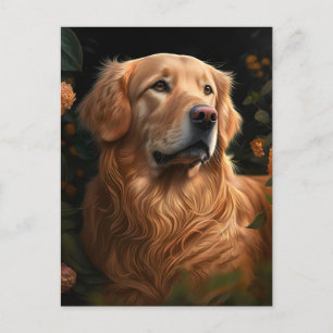 Golden Retriever in the Garden - Carte postale