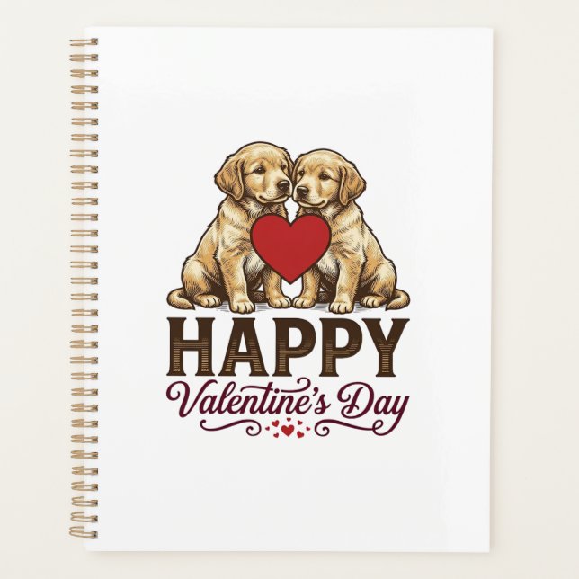 Golden Retriever Joyeuse Saint-Valentin (Devant)