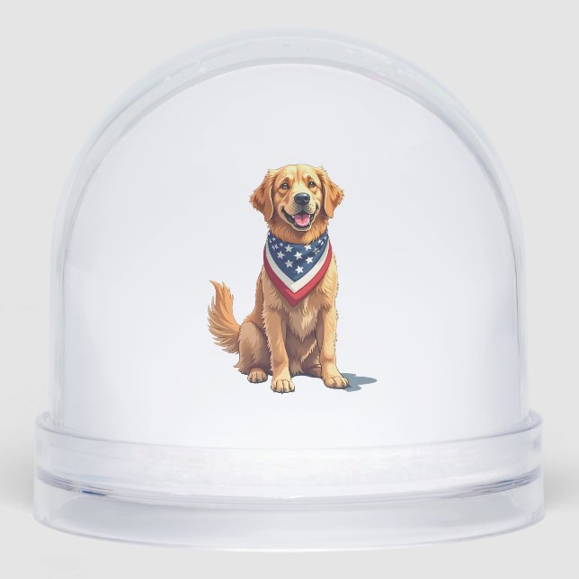 Golden Retriever July 4th Vintage Patriotic Tee 2 (Avant)