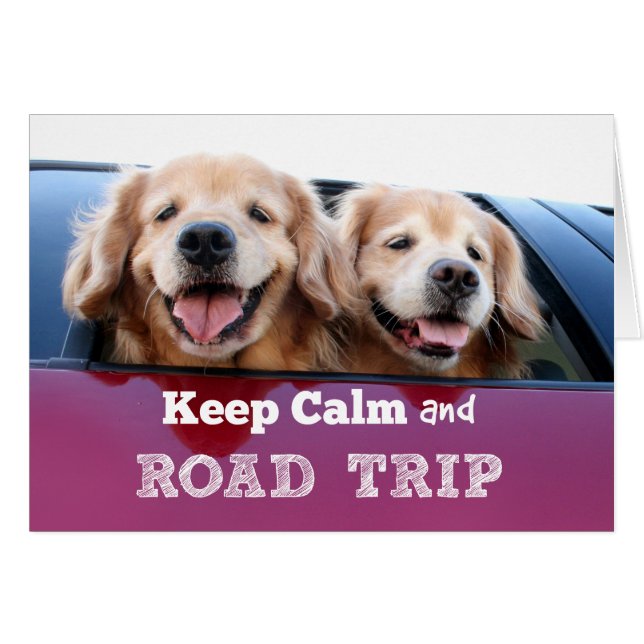 Golden Retriever Keep Calm and Road Trip (Devant horizontal)