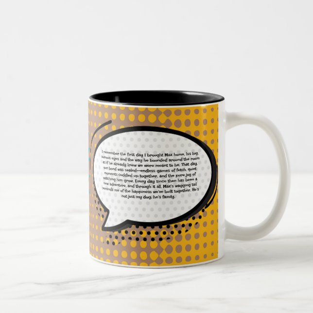 Golden Retriever Mom Pop Art Mug - Customizable (Droit)