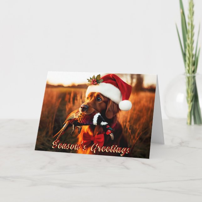 Golden Retriever possède une carte de vacances de  (Devant)
