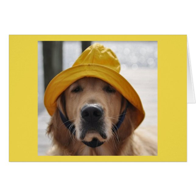 Golden Retriever Rainy Day Carte d'anniversaire (Devant horizontal)