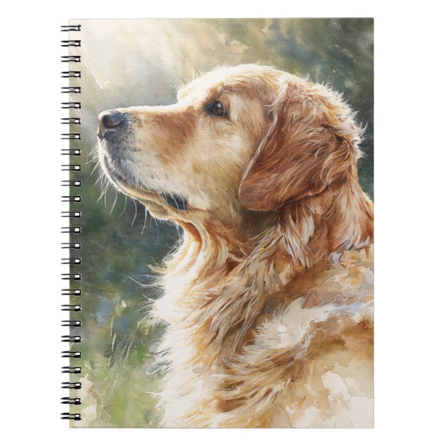 Golden Retriever Sunlit Portrait Carnet (Devant)