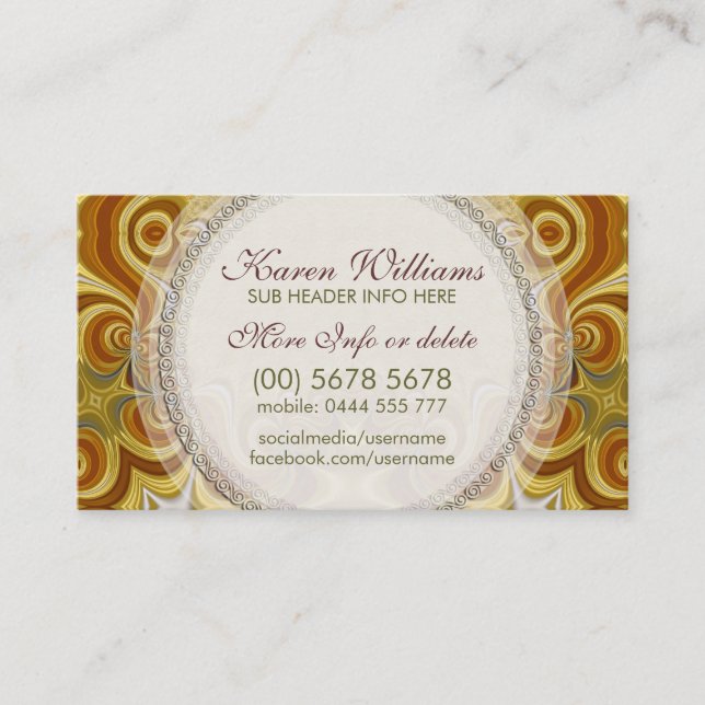 Golden Retro Super Swirls w logo Carte de visite (Devant)