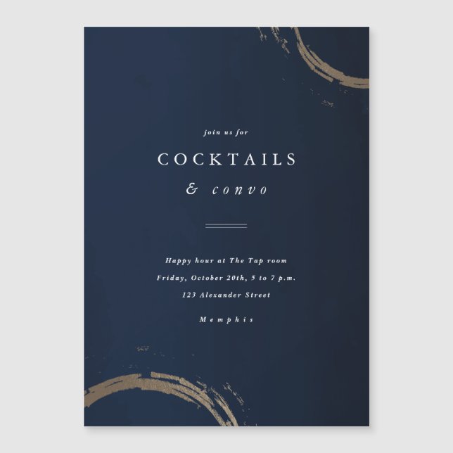Golden Rings Cocktail Party Invitation (Devant)