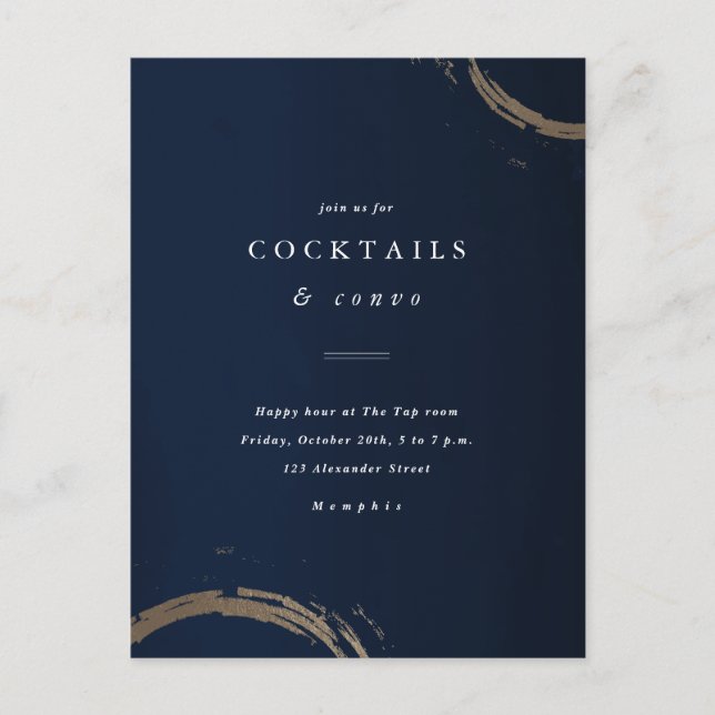 Golden Rings Cocktail Party Invitation (Devant)