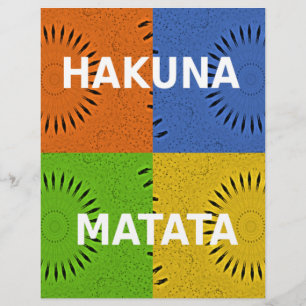Golden Rouge Bleu Vert Hakuna Matata Design vector