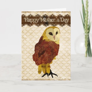 Golden Ruby Owl Carte de la fête des mères
