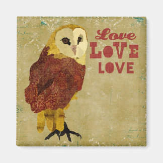 Golden Ruby Owl Love Magnet