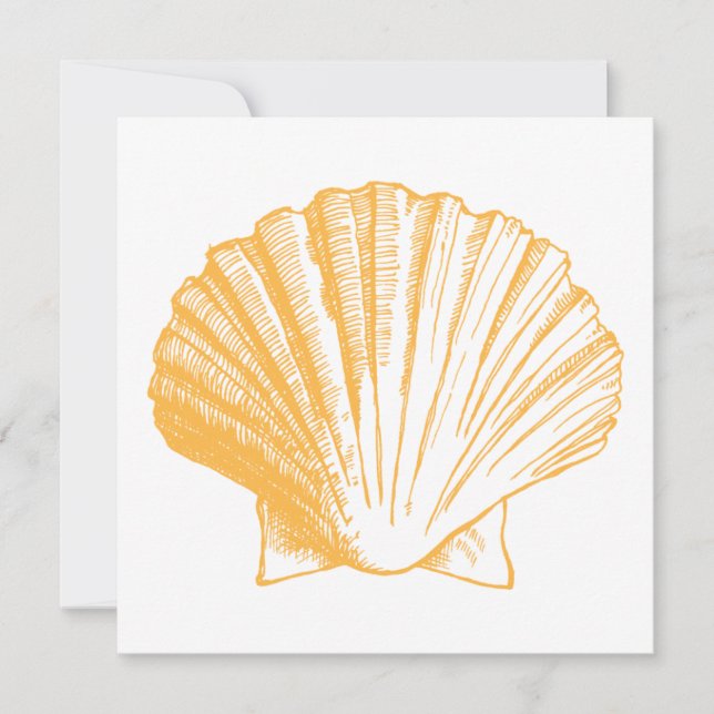 Golden Sand Sea Shell Luau Réception Invitation (Devant)