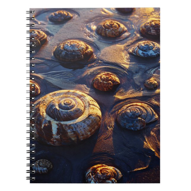 Golden Seashells Beach Sand Carnet (Devant)