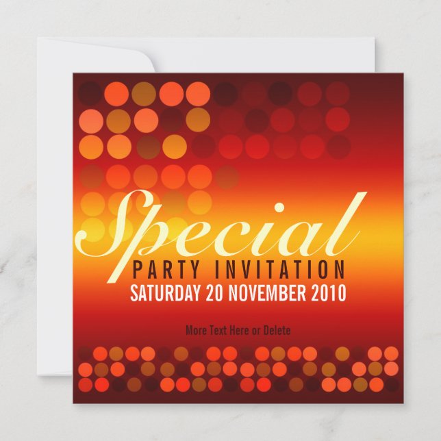Golden Shine Special Party Invitation (Devant)