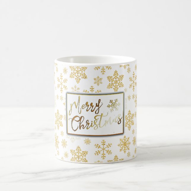 Golden Snowflakes Christmas Mug (Centre)