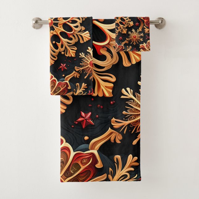 Golden Snowflakes Élégantes vacances d'hiver Desig (En situation)