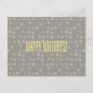 Golden Snowflakes Happy Holidays Carte postale