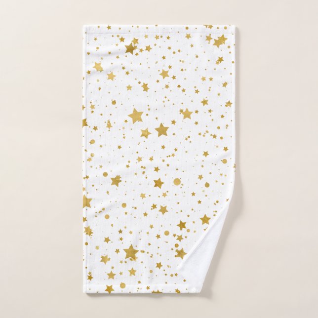 Golden Stars2 - Pure White- (Serviette à main)