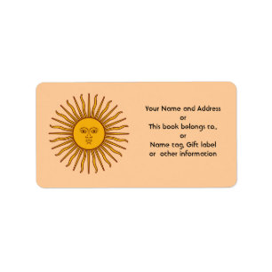 Golden Sun of Argentina Nom Étiquettes de adresse