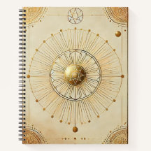 "Golden Sunburst Inspirational Spiral Carnet - H