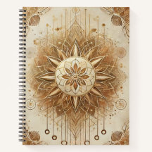 "Golden Sunburst Inspirational Spiral Carnet - H