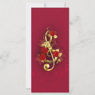 Golden Treble Clef avec fleurs Roses