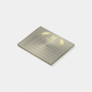 Golden Tropical Palm feuille Post-it Notes