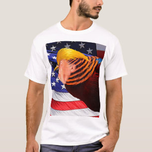 Golden Trump Bird USA Drapeau T-shirt masculin de 