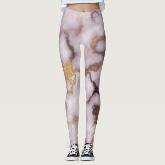 Golden Vein Marble  Blush Aura  Leggings 