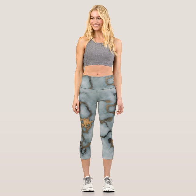Golden Vein Marble  Ocean Mist Leggings (Recto)