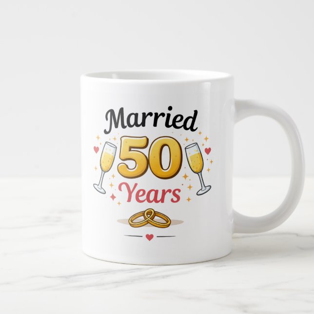 Golden Wedding Anniversary Coffee Mug Gift (Droite)