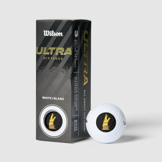 Golden Wolf Head noir Wilson Ultra balle de golf 3 (Emballage)