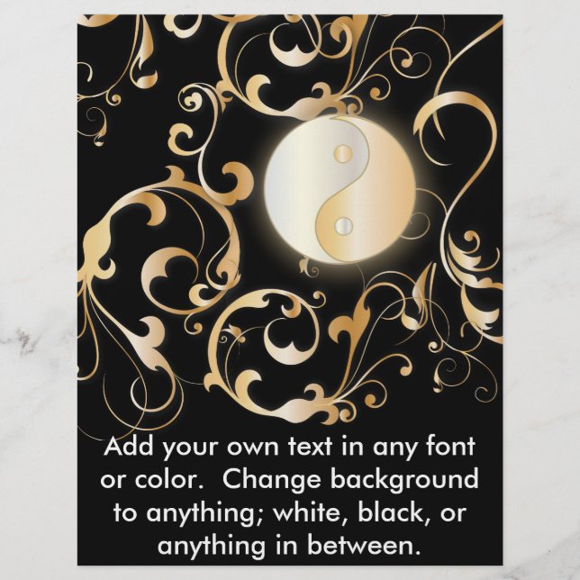 Golden Yin & Yang Floral Design (Devant)