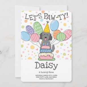 Goldendoodle Chien Anniversaire Fête Invitation