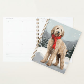 Goldendoodle Chien dans Noël de neige