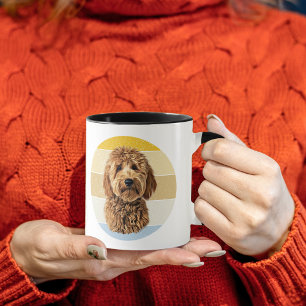 Goldendoodle Chien Retro Sunset Mug