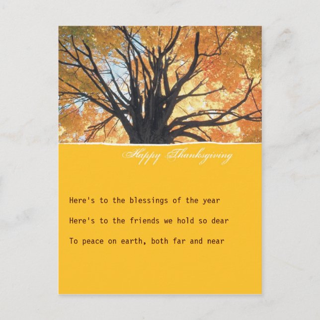 Goldenrod Thanksgiving Invitation Carte postale (Devant)